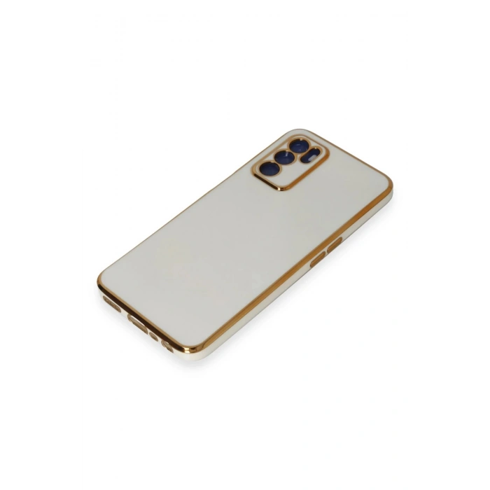 HarmonyAura  Oppo A16 Kılıf Volet Silikon - Beyaz