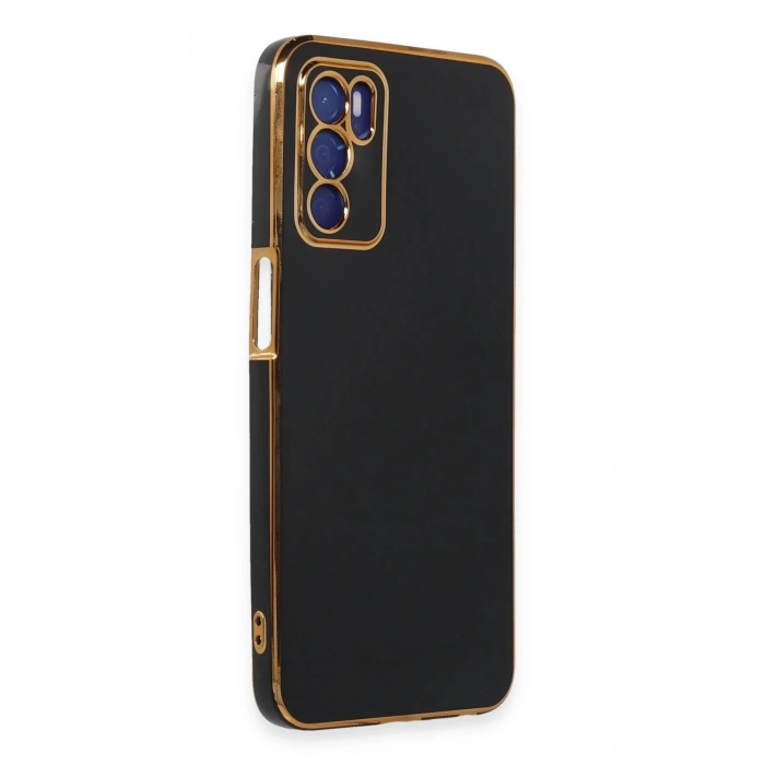 HarmonyAura  Oppo A16 Kılıf Volet Silikon - Siyah