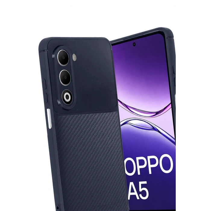 HarmonyAura Oppo A5 4G Auto Focus Karbon Kapak - Lacivert