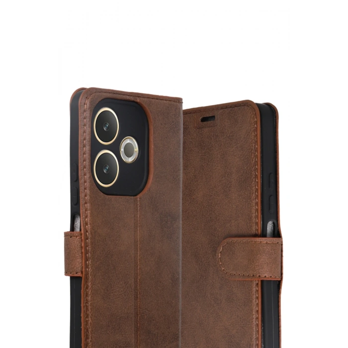 HarmonyAura Oppo A5 Pro 4G Trend S Plus Kapaklı Kılıf - Taba