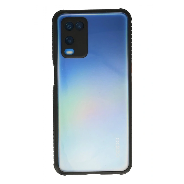 HarmonyAura  Oppo A54 4g Kılıf Miami Şeffaf Silikon - Siyah