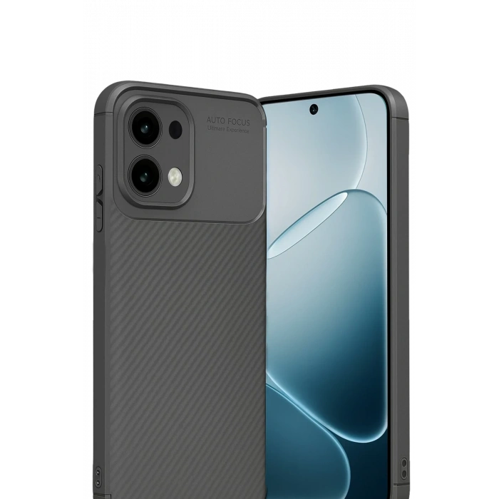 HarmonyAura Oppo A6 Pro 4G Auto Focus Karbon Kapak - Gri