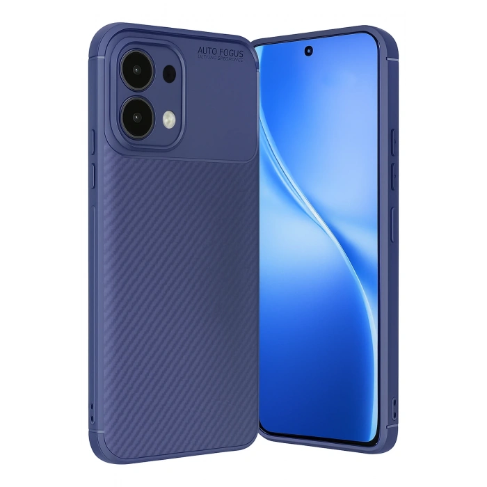 HarmonyAura Oppo A6 Pro 4G Auto Focus Karbon Kapak - Lacivert