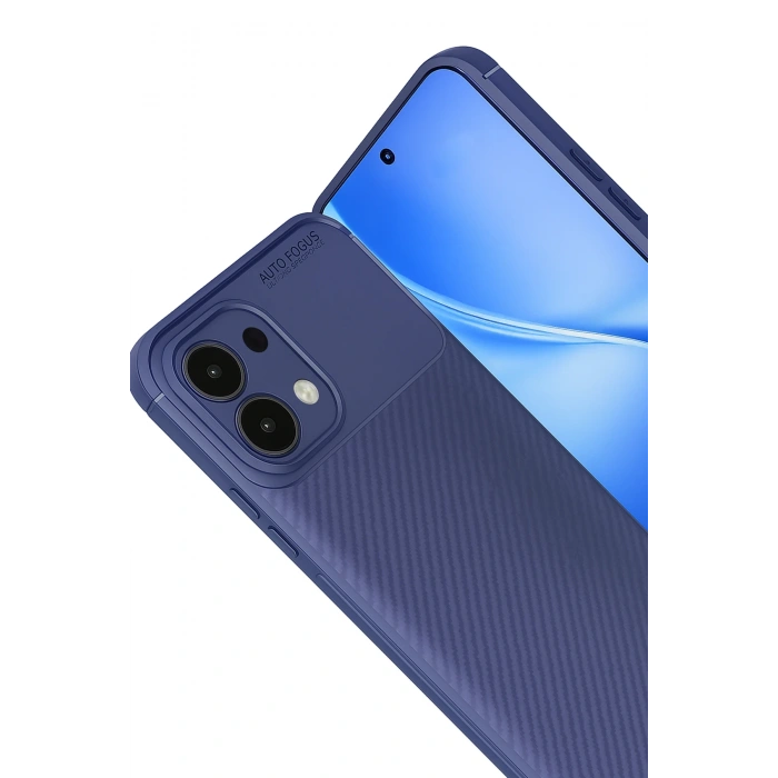 HarmonyAura Oppo A6 Pro 4G Auto Focus Karbon Kapak - Lacivert