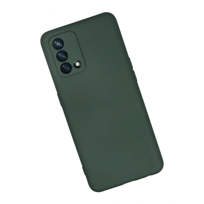 HarmonyAura  Oppo A74 4g Kılıf Nano Içi Kadife Silikon - Koyu Yeşil