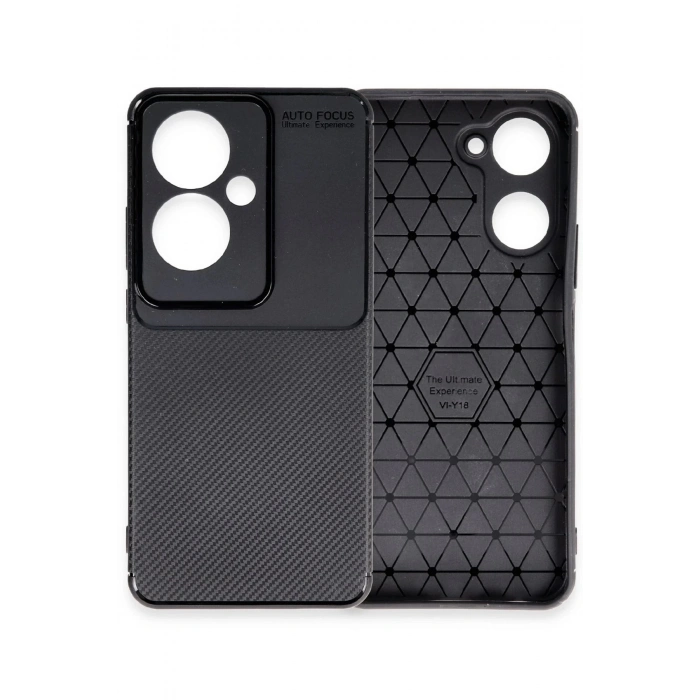 HarmonyAura  Oppo Reno 11f Kılıf Auto Focus Karbon Kapak - Siyah
