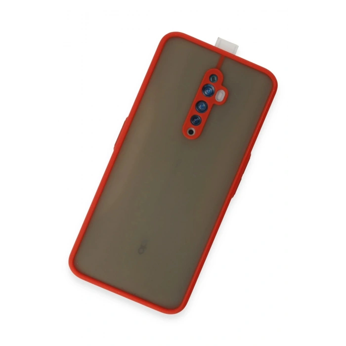 HarmonyAura  Oppo Reno 2z Kılıf Montreal Silikon Kapak - Kırmızı