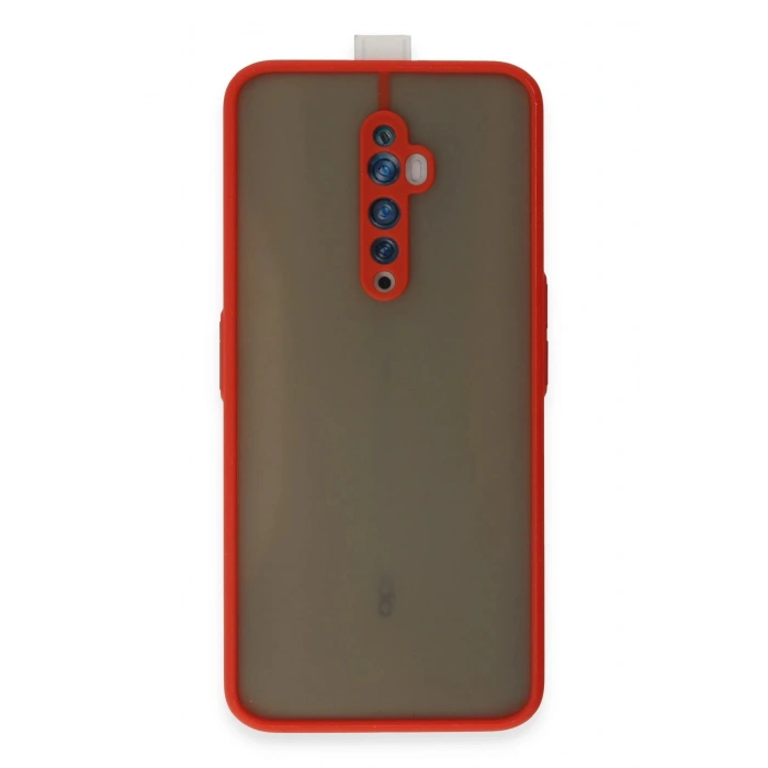 HarmonyAura  Oppo Reno 2z Kılıf Montreal Silikon Kapak - Kırmızı