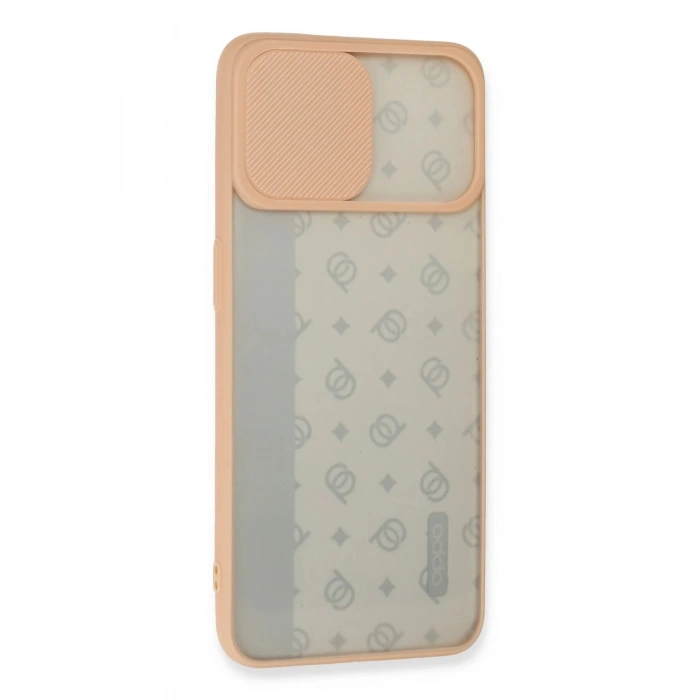 HarmonyAura  Oppo Reno 4 Lite Kılıf Palm Buzlu Kamera Sürgülü Silikon - Pembe