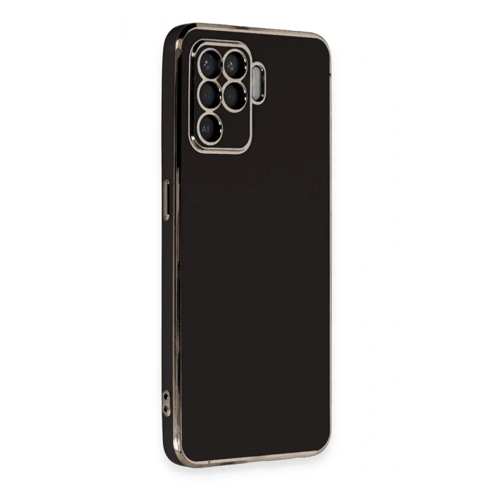 HarmonyAura  Oppo Reno 5 Lite Kılıf Volet Silikon - Siyah