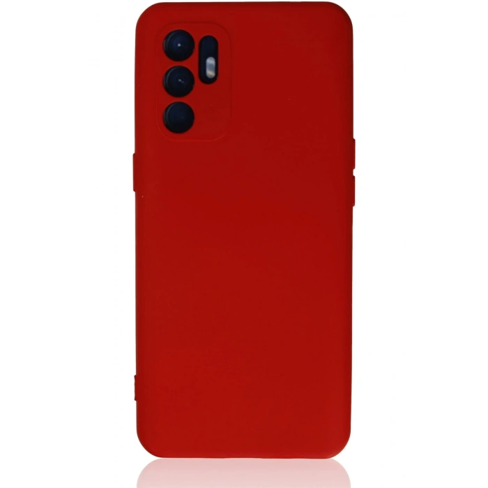 HarmonyAura  Oppo Reno 6 Kılıf Nano Içi Kadife Silikon - Kırmızı