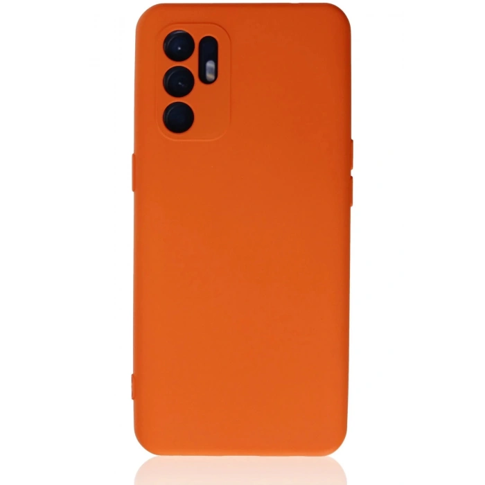 HarmonyAura  Oppo Reno 6 Kılıf Nano Içi Kadife Silikon - Turuncu