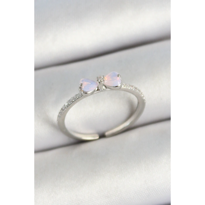 HarmonyAura Pirinç Fiyonk Figürlü Zirkon Taşlı Gold Renk Ayarlanabilir Kadın Yüzük