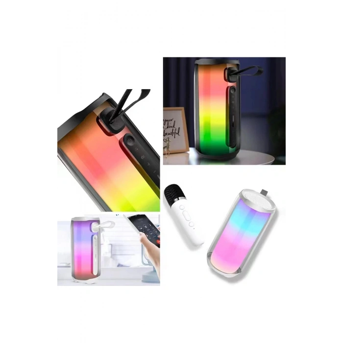 HarmonyAura  Pluse 5 Mikrofonlu Rgb Kablosuz Hoparlör - Beyaz