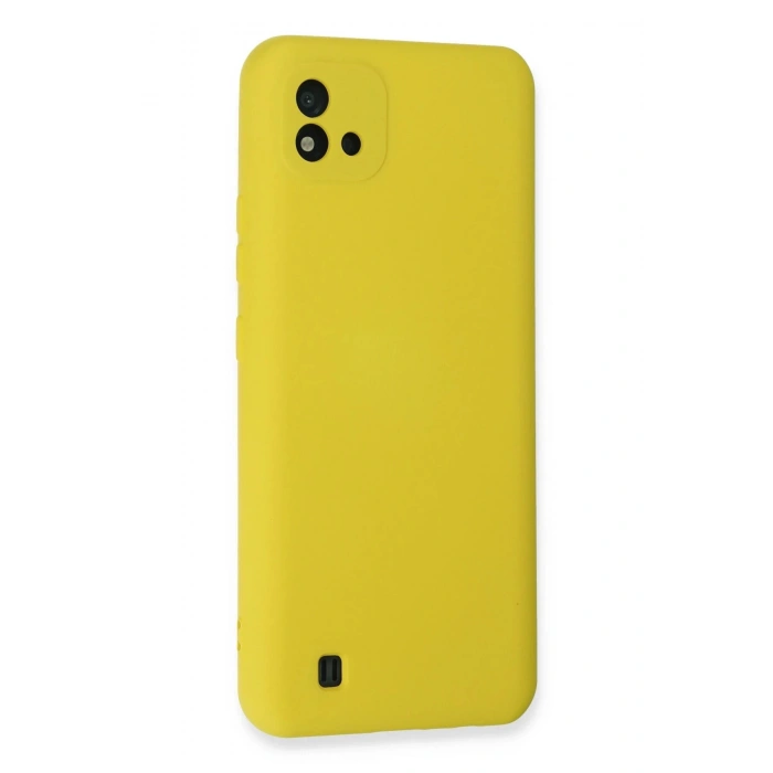 HarmonyAura  Realme C11 2021 Kılıf Nano Içi Kadife Silikon - Sarı
