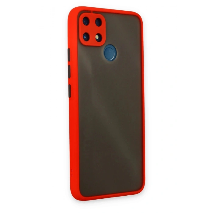 HarmonyAura  Realme C25 Kılıf Montreal Silikon Kapak - Kırmızı