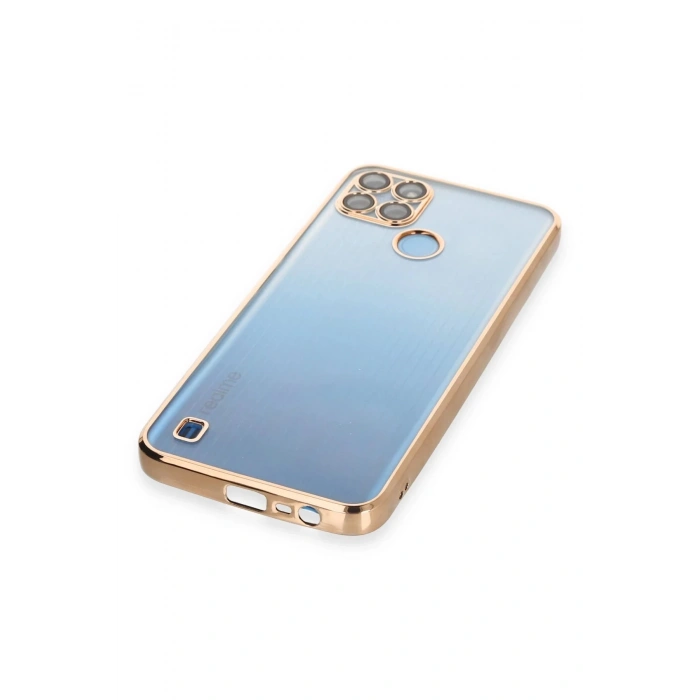 HarmonyAura  Realme C25y Kılıf Lensli Silikon - Gold