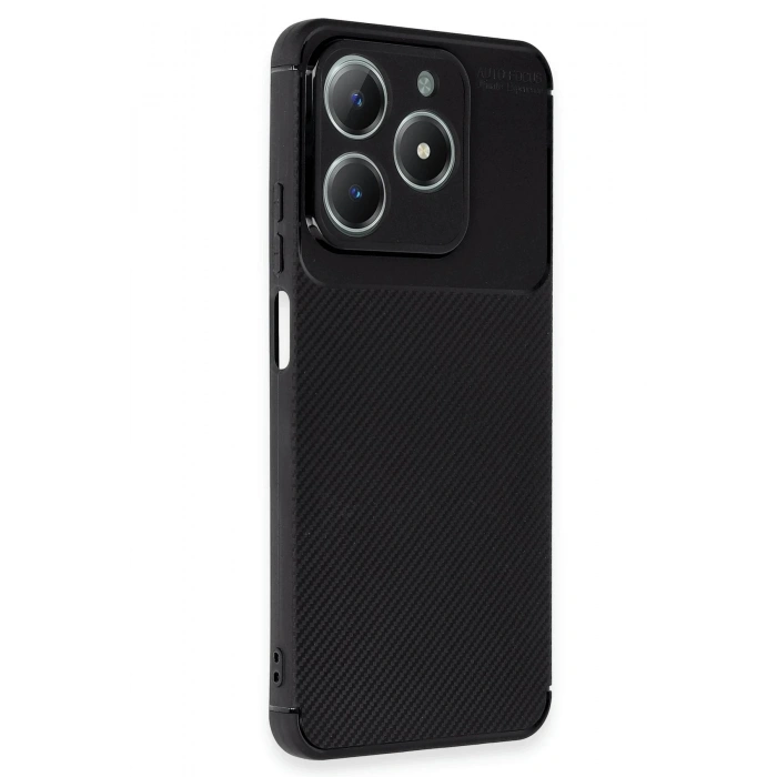 HarmonyAura  Realme C61 Kılıf Auto Focus Karbon Kapak - Siyah