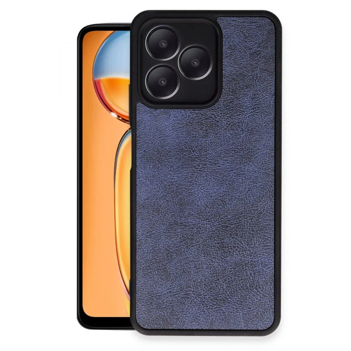 HarmonyAura  Realme Note 50 4g Kılıf Aras Deri Kapak - Lacivert