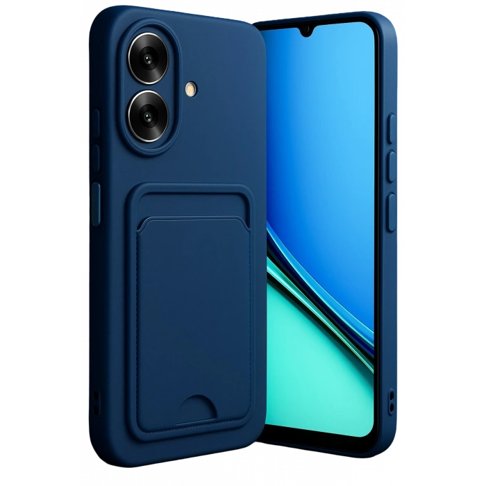 HarmonyAura Realme Note 60 Kelvin Kartvizitli Silikon - Lacivert