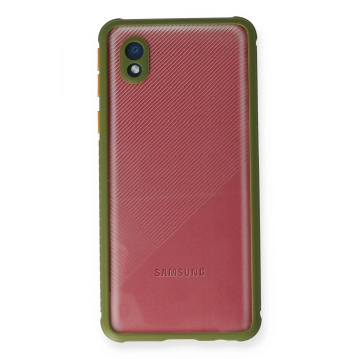 HarmonyAura  Samsung Galaxy A01 Core Kılıf Miami Şeffaf Silikon - Yeşil