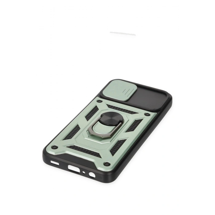 HarmonyAura  Samsung Galaxy A03 Kılıf Pars Lens Yüzüklü Silikon - Yeşil