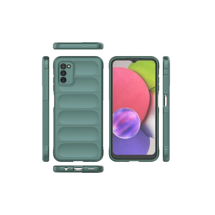 HarmonyAura  Samsung Galaxy A03s Kılıf Optimum Silikon - Koyu Yeşil