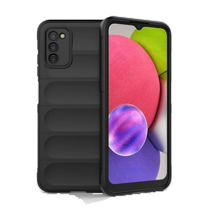 HarmonyAura  Samsung Galaxy A03s Kılıf Optimum Silikon - Siyah