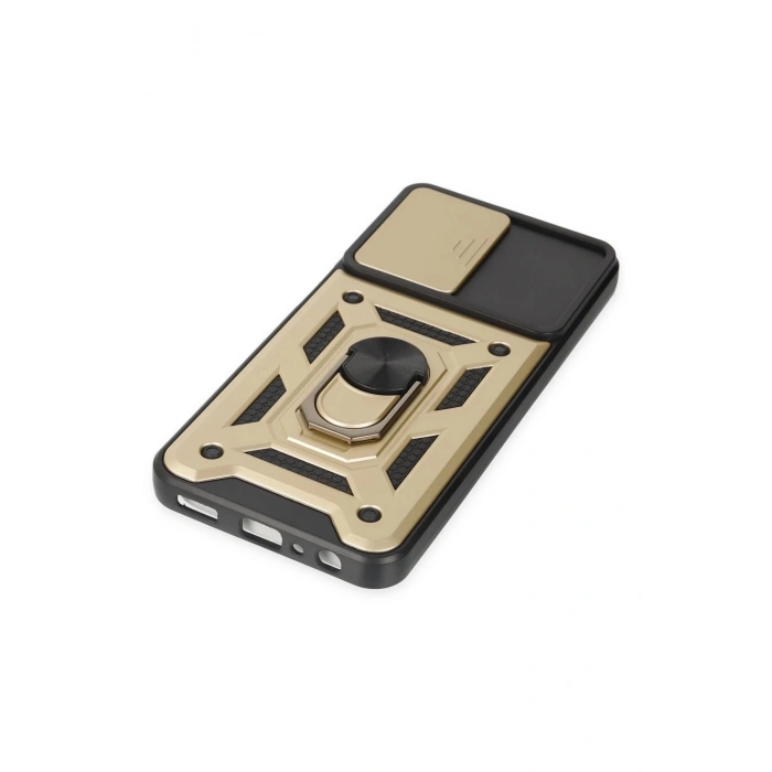 HarmonyAura  Samsung Galaxy A04s Kılıf Pars Lens Yüzüklü Silikon - Gold