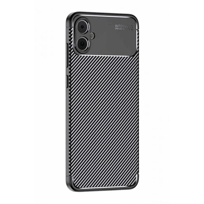 HarmonyAura  Samsung Galaxy A05 Kılıf Auto Focus Karbon Kapak - Siyah