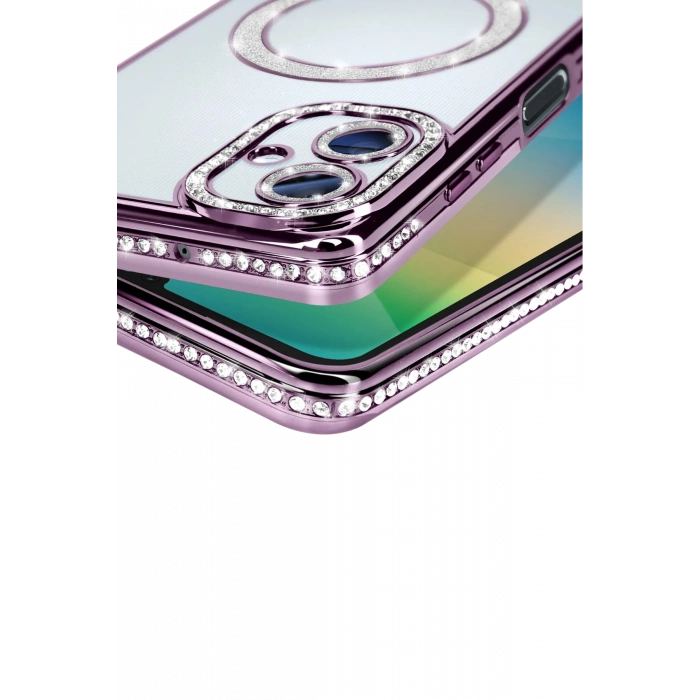 HarmonyAura Samsung Galaxy A06 Joke Simli Magneticsafe Kılıf - Derin Mor