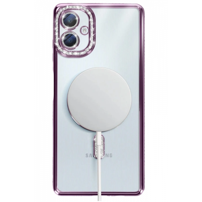 HarmonyAura Samsung Galaxy A06 Joke Simli Magneticsafe Kılıf - Derin Mor