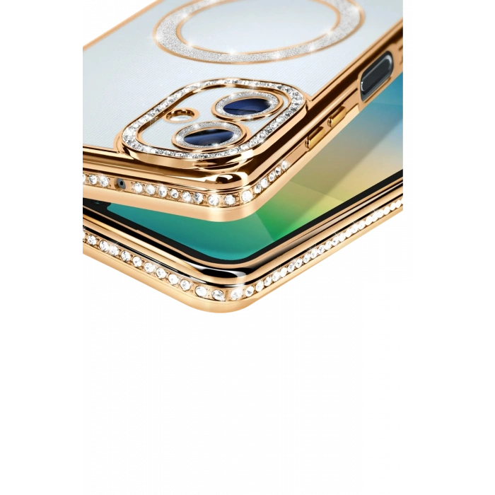 HarmonyAura Samsung Galaxy A06 Joke Simli Magneticsafe Kılıf - Gold