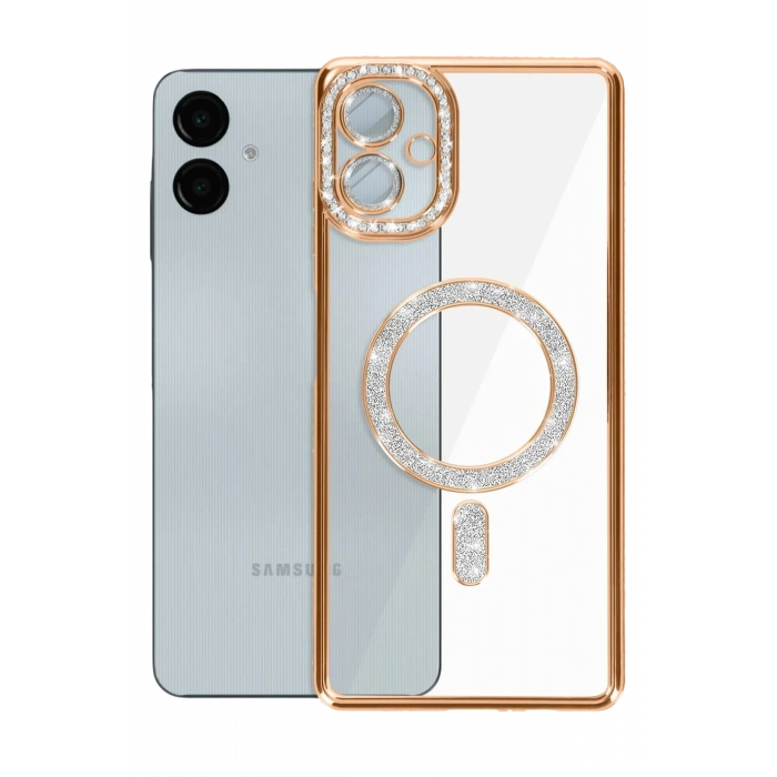 HarmonyAura Samsung Galaxy A06 Joke Simli Magneticsafe Kılıf - Gold