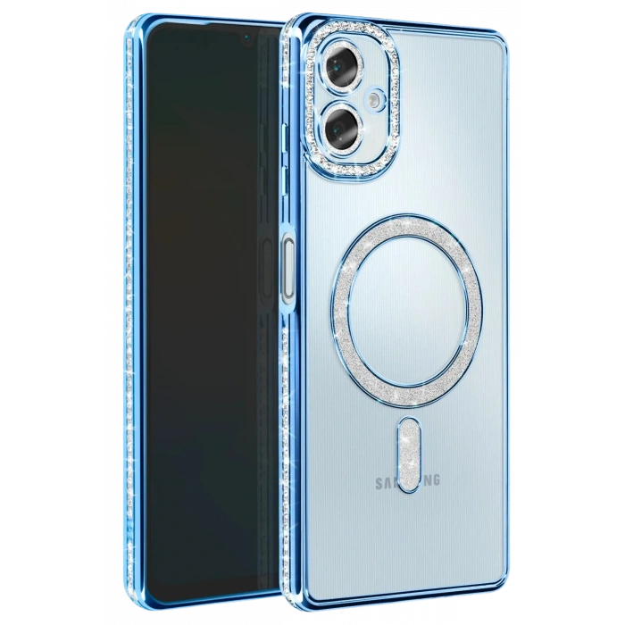 HarmonyAura Samsung Galaxy A06 Joke Simli Magneticsafe Kılıf - Mavi