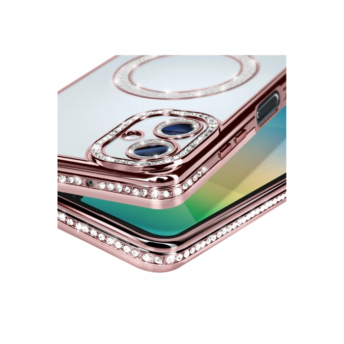 HarmonyAura Samsung Galaxy A06 Joke Simli Magneticsafe Kılıf - Pembe