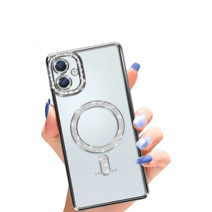 HarmonyAura Samsung Galaxy A06 Joke Simli Magneticsafe Kılıf - Siyah