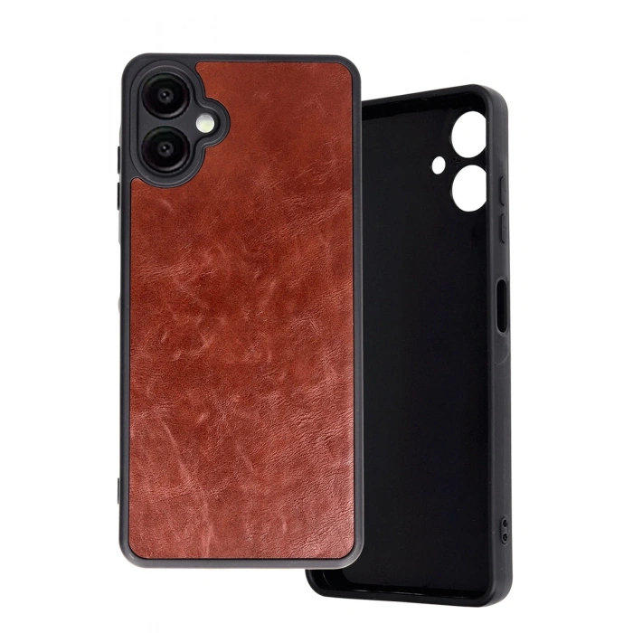 HarmonyAura  Samsung Galaxy A06 Kılıf Aras Deri Kapak - Bordo