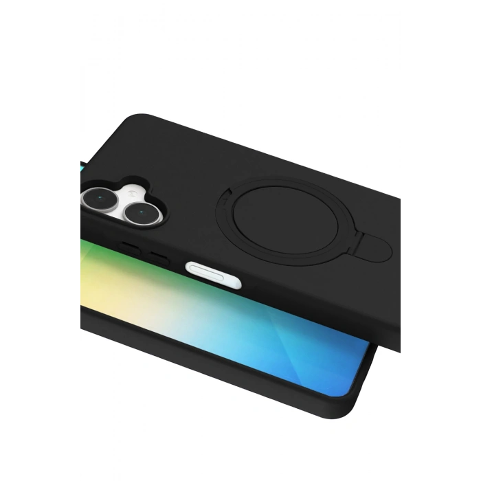 HarmonyAura Samsung Galaxy A06 Regal Magsafe Standlı Kapak - Siyah