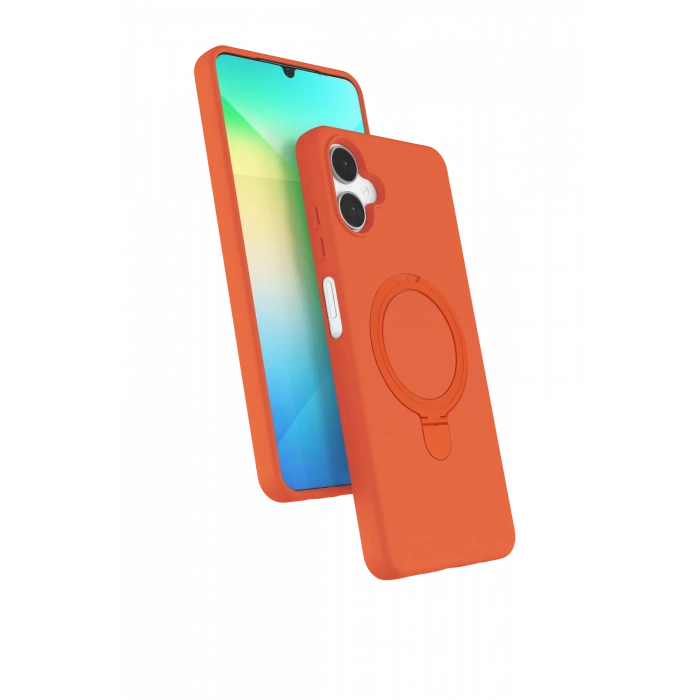 HarmonyAura Samsung Galaxy A06 Regal Magsafe Standlı Kapak - Turuncu