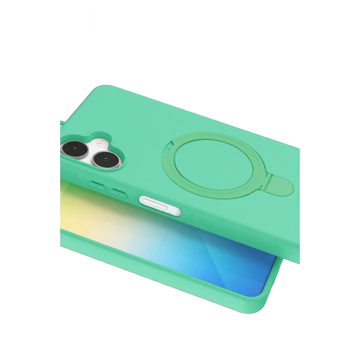 HarmonyAura Samsung Galaxy A06 Regal Magsafe Standlı Kapak - Yeşil