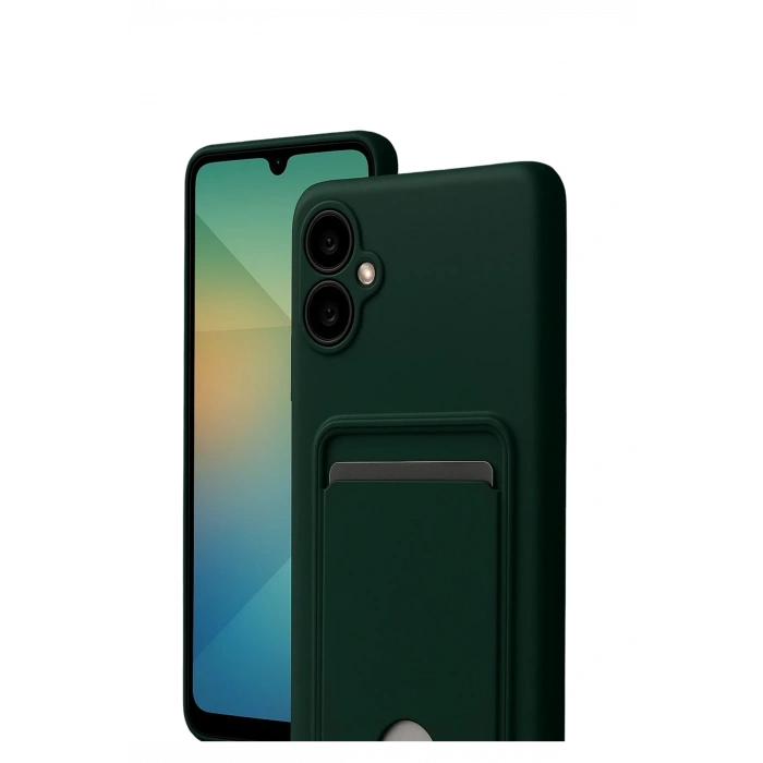 HarmonyAura Samsung Galaxy A07 4G Kelvin Kartvizitli Silikon - Koyu Yeşil