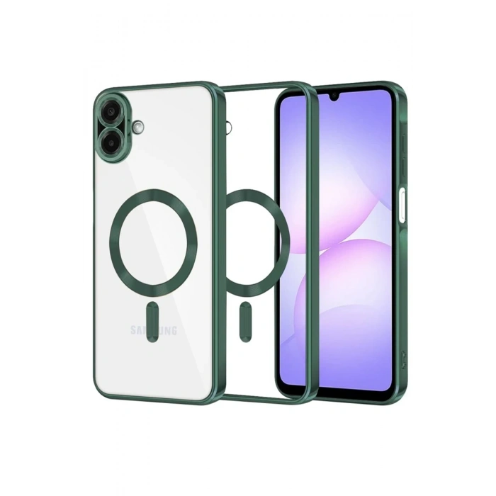 HarmonyAura Samsung Galaxy A07 4G Kross Magneticsafe Kapak - Koyu Yeşil