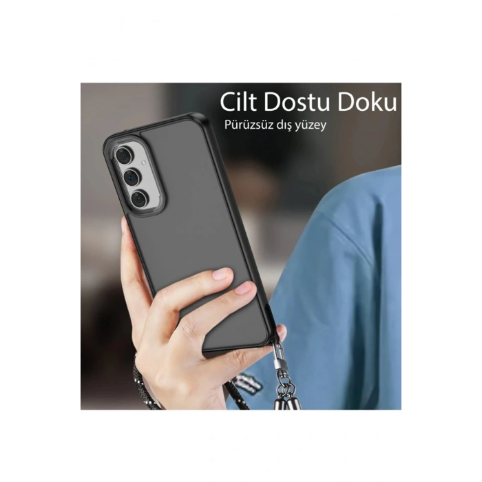 HarmonyAura  Samsung Galaxy A14 4g Kılıf Elegant Kapak - Titan Gri