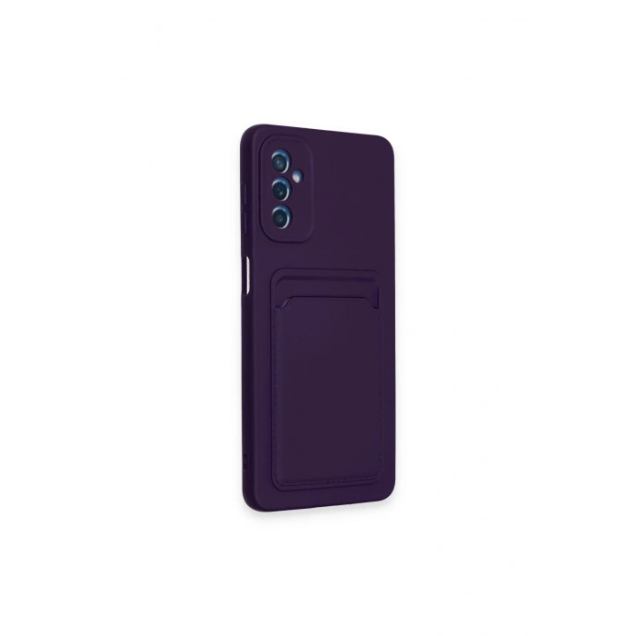 HarmonyAura  Samsung Galaxy A14 4g Kılıf Kelvin Kartvizitli Silikon - Derin Mor