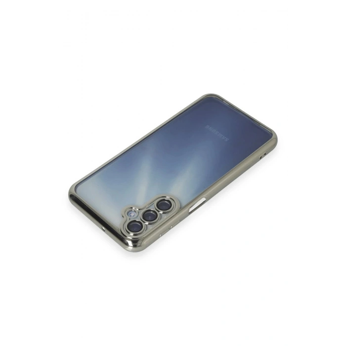 HarmonyAura  Samsung Galaxy A15 4g Kılıf Lensli Silikon - Gümüş