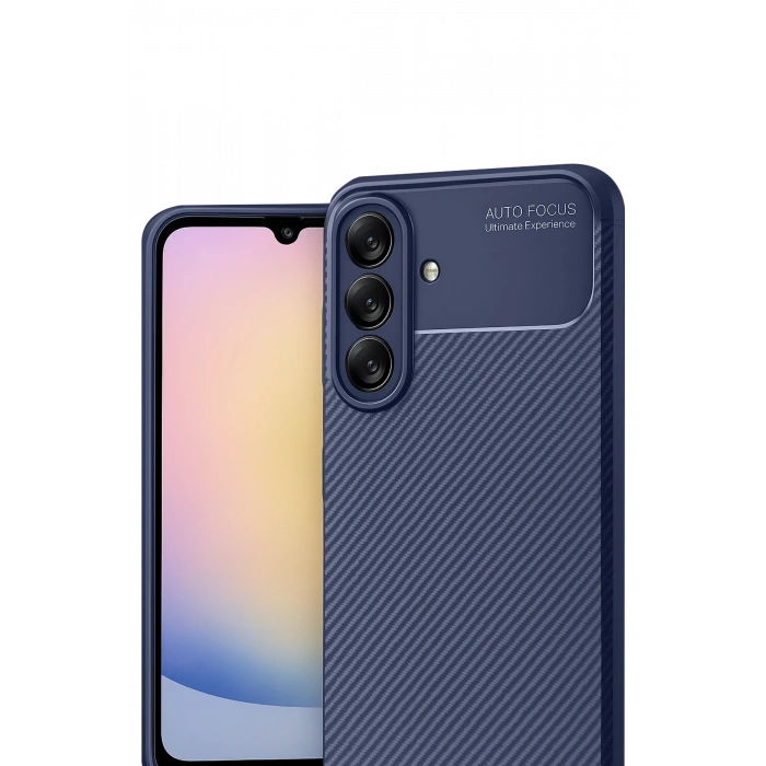 HarmonyAura Samsung Galaxy A17 5G Auto Focus Karbon Kapak - Lacivert