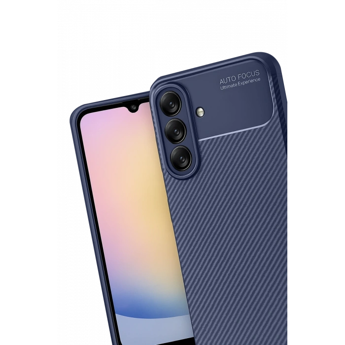 HarmonyAura Samsung Galaxy A17 5G Auto Focus Karbon Kapak - Lacivert