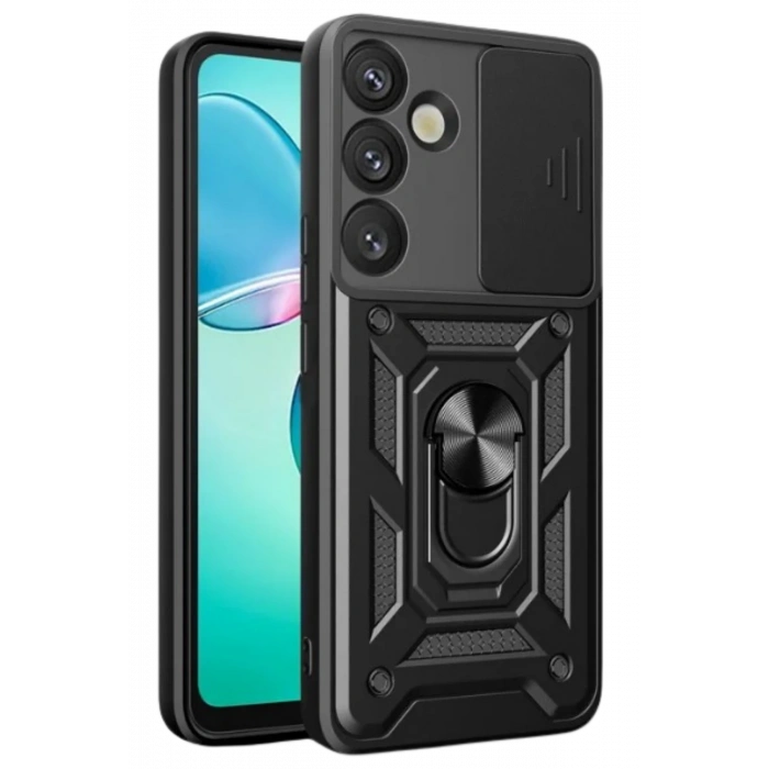 HarmonyAura Samsung Galaxy A17 5G Pars Lens Yüzüklü Silikon - Siyah