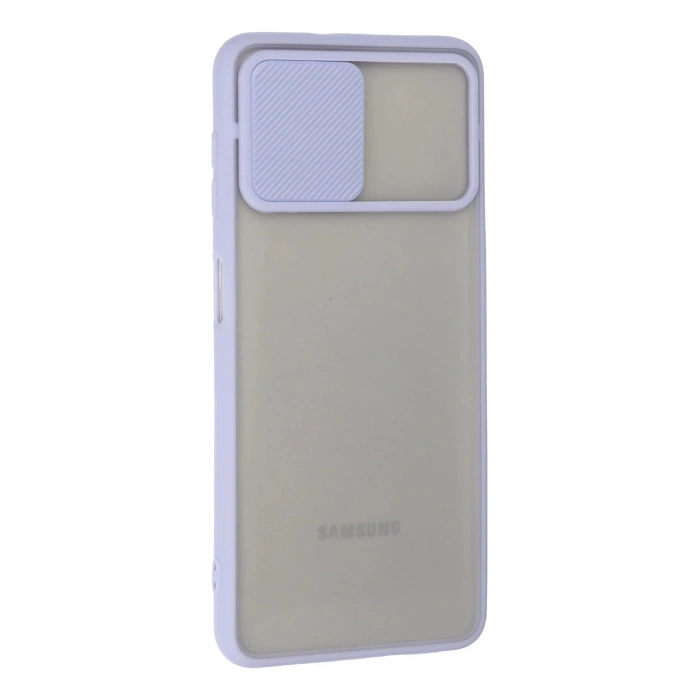 HarmonyAura  Samsung Galaxy A22 Kılıf Palm Buzlu Kamera Sürgülü Silikon - Lila